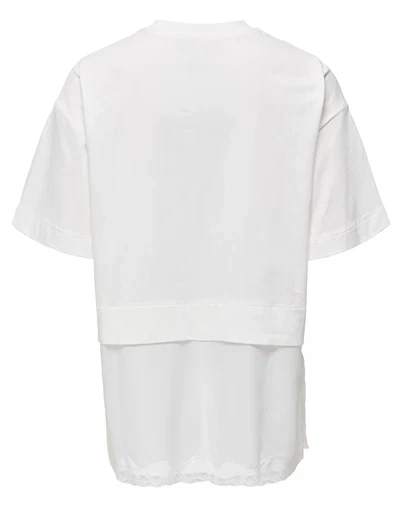 Only - ONLMexa Lace T-shirt - Cloud Dancer